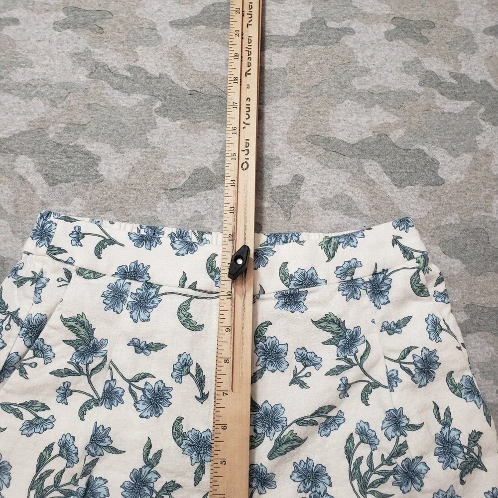 j Crew Re-Imagined Shorts Womens‎ 27 White Linen Blend Floral